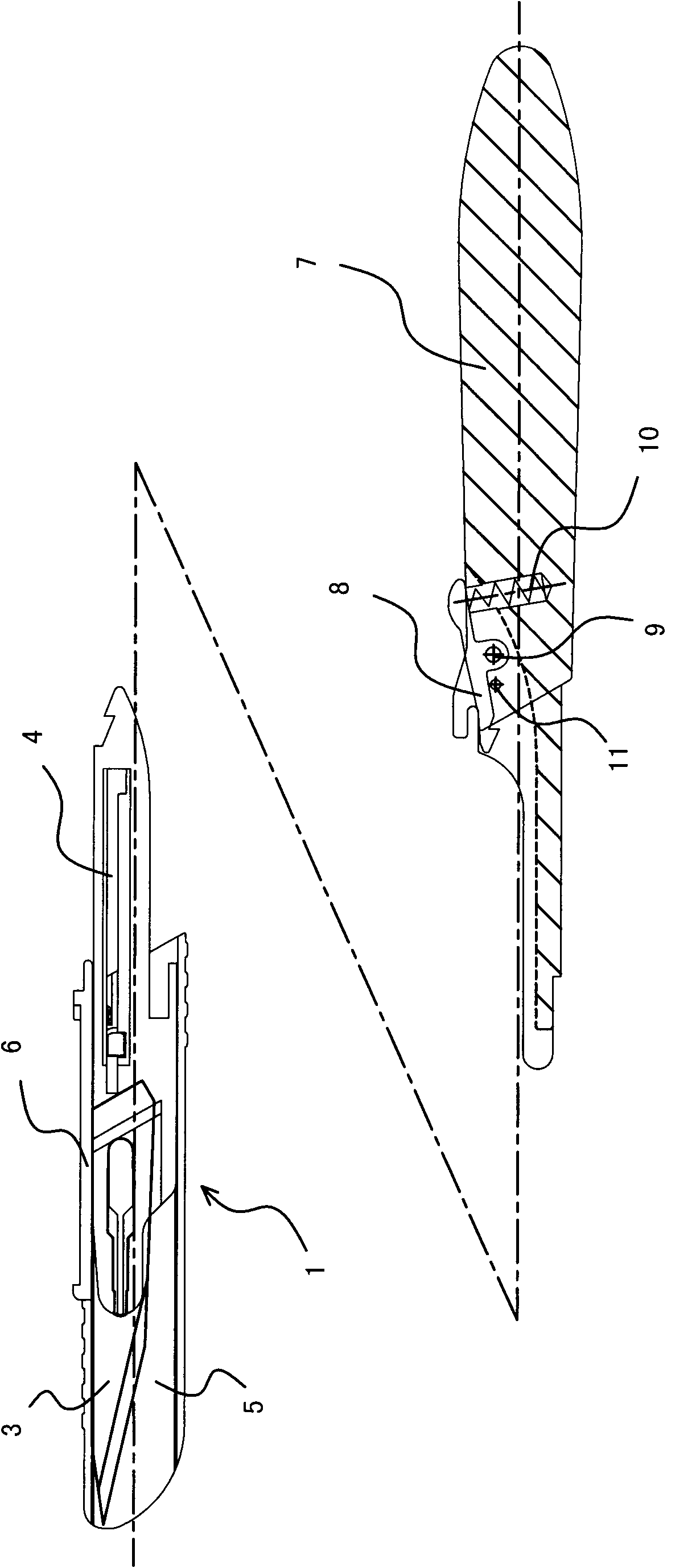 Safe scalpel with assembled steel handle