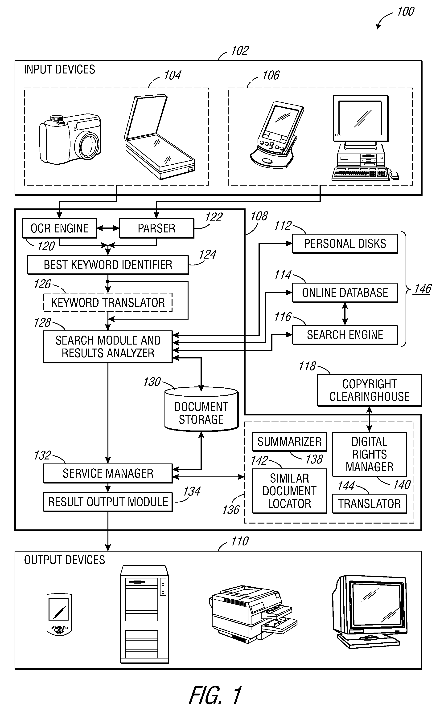 System and method for performing electronic information retrieval using keywords