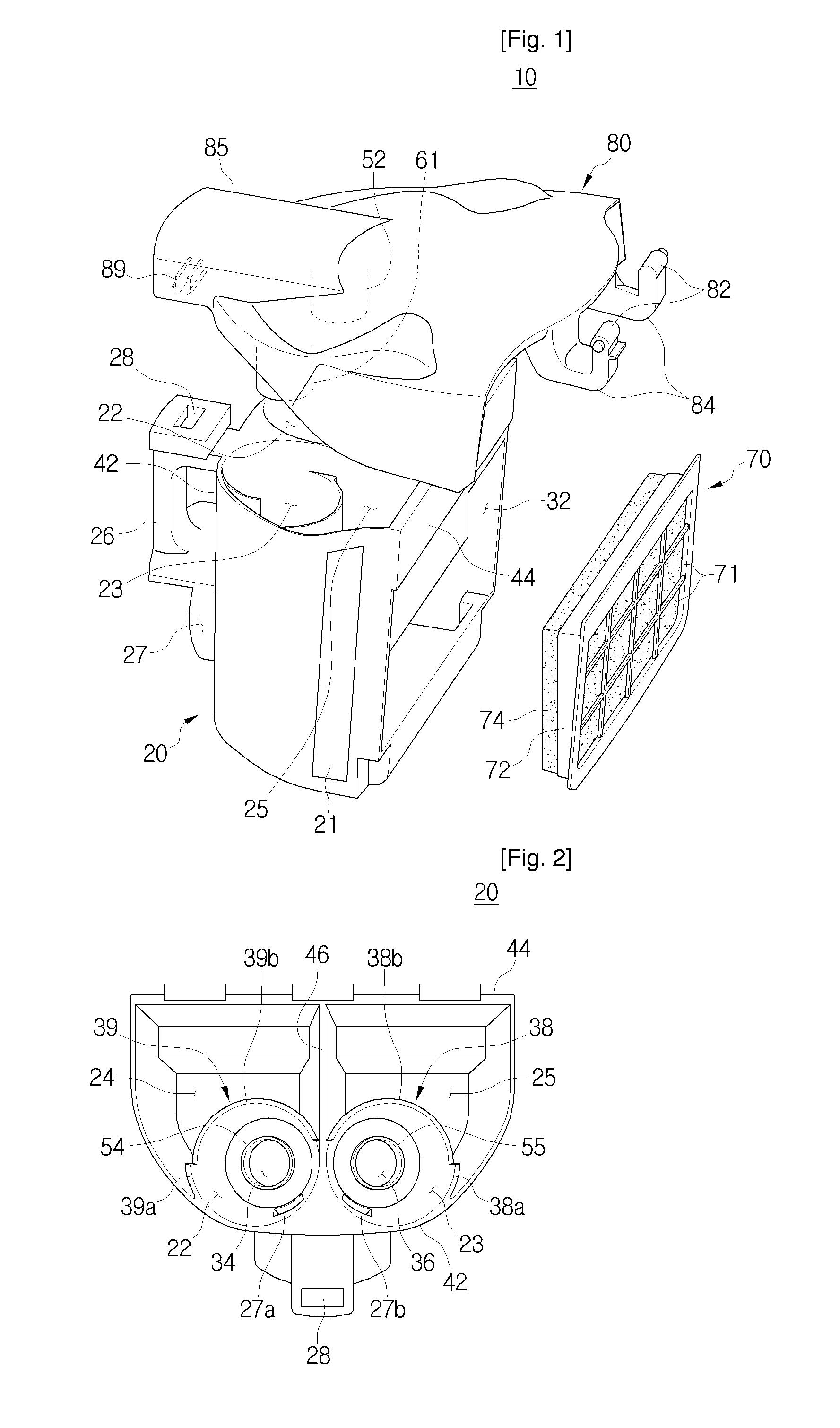 Dual cyclone dust-collecting apparatus vacuum cleaner