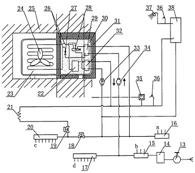 Building integrative heat accumulation and cold accumulation room temperature adjustment device