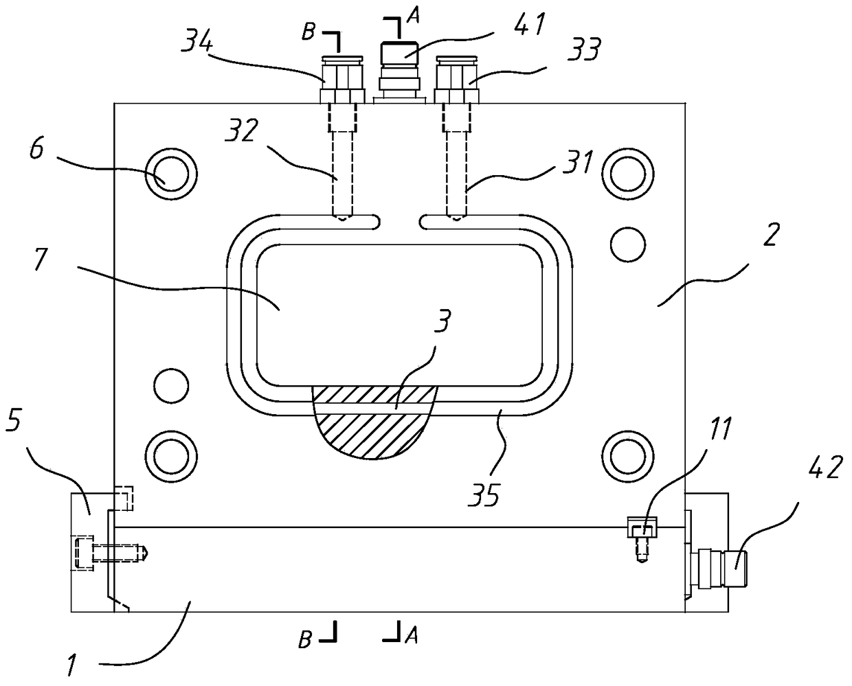 Dry calibrator that eliminates seam marks on profile surfaces