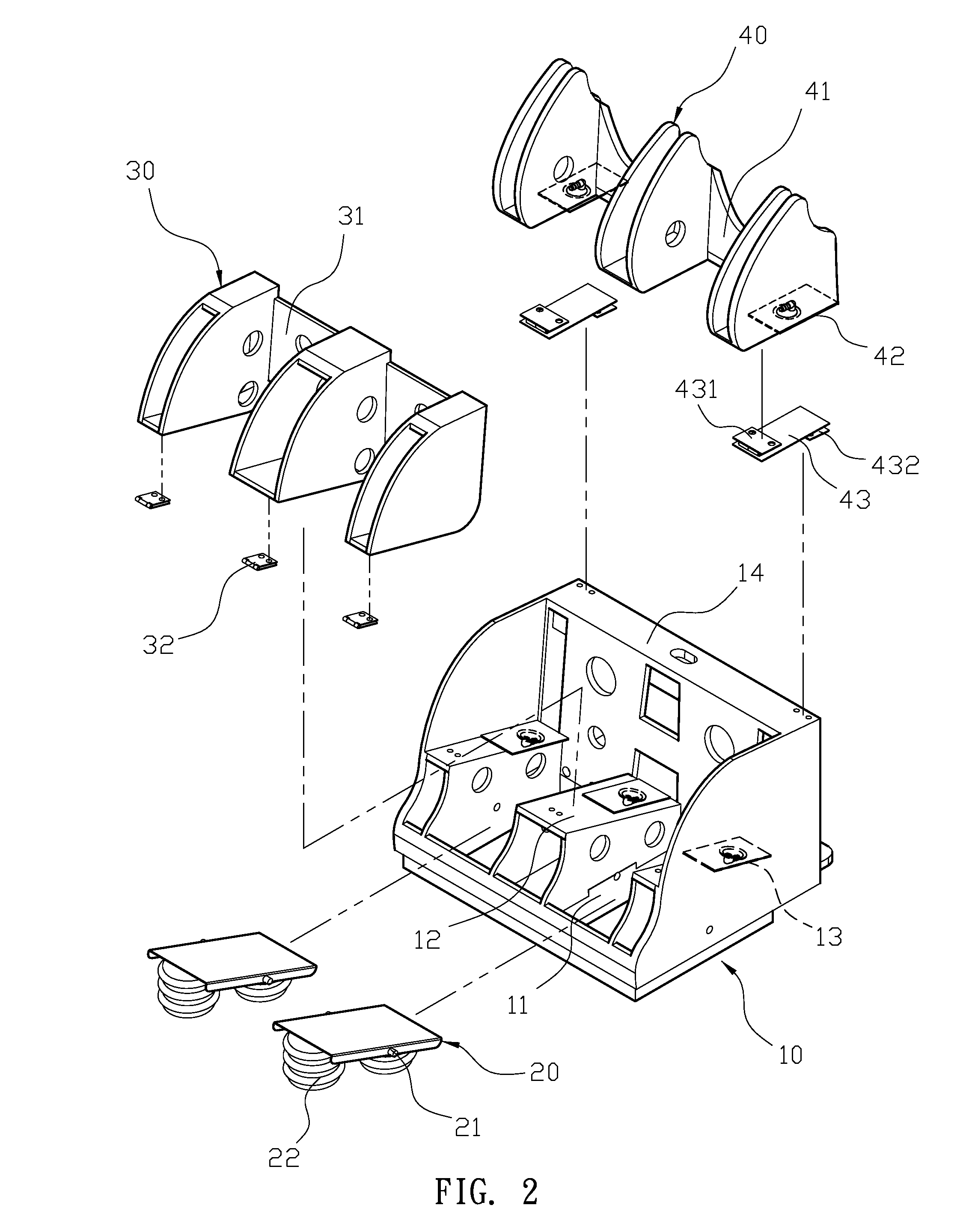 Muscle stretching structure for a foot massager