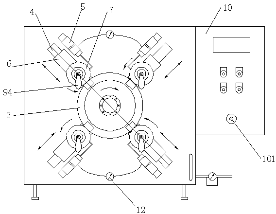 Center friction wheel driven-type special elevator bearing simulation tester