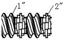 Multiple-screw extruding device for refining forming of regenerated rubber powder and refining method