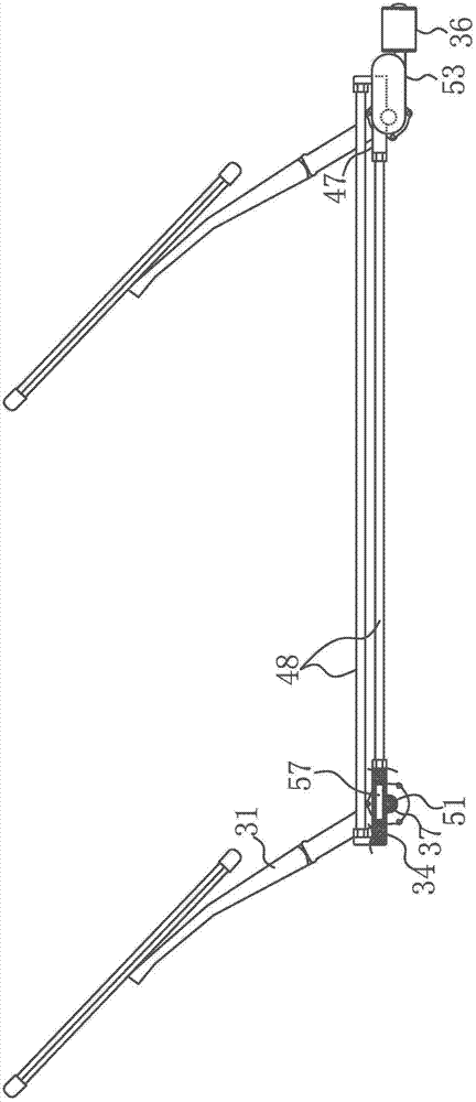 Hydraulic swing windscreen wiper with flexible wall supporting wiper connecting rod