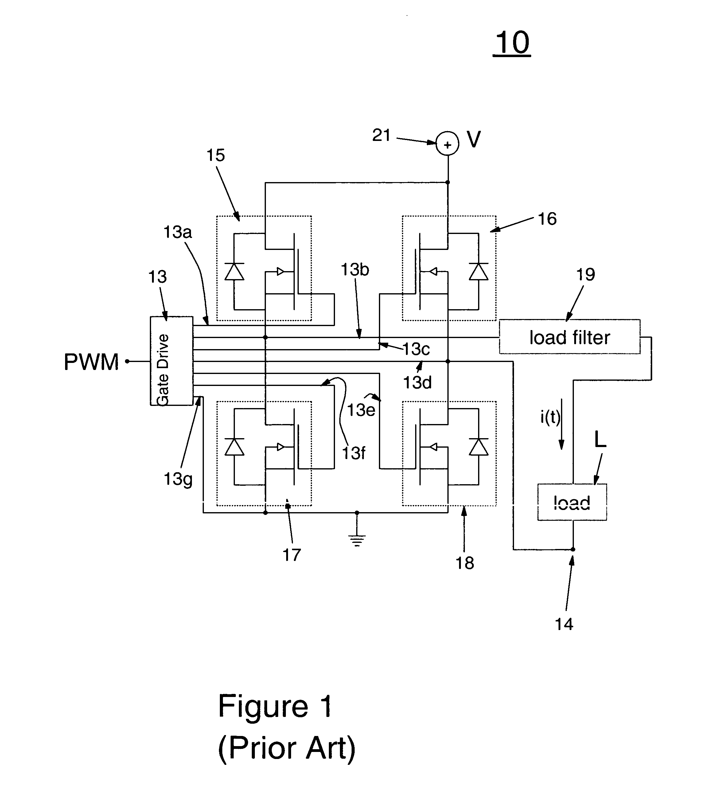 Switching amplifier for driving reactive loads