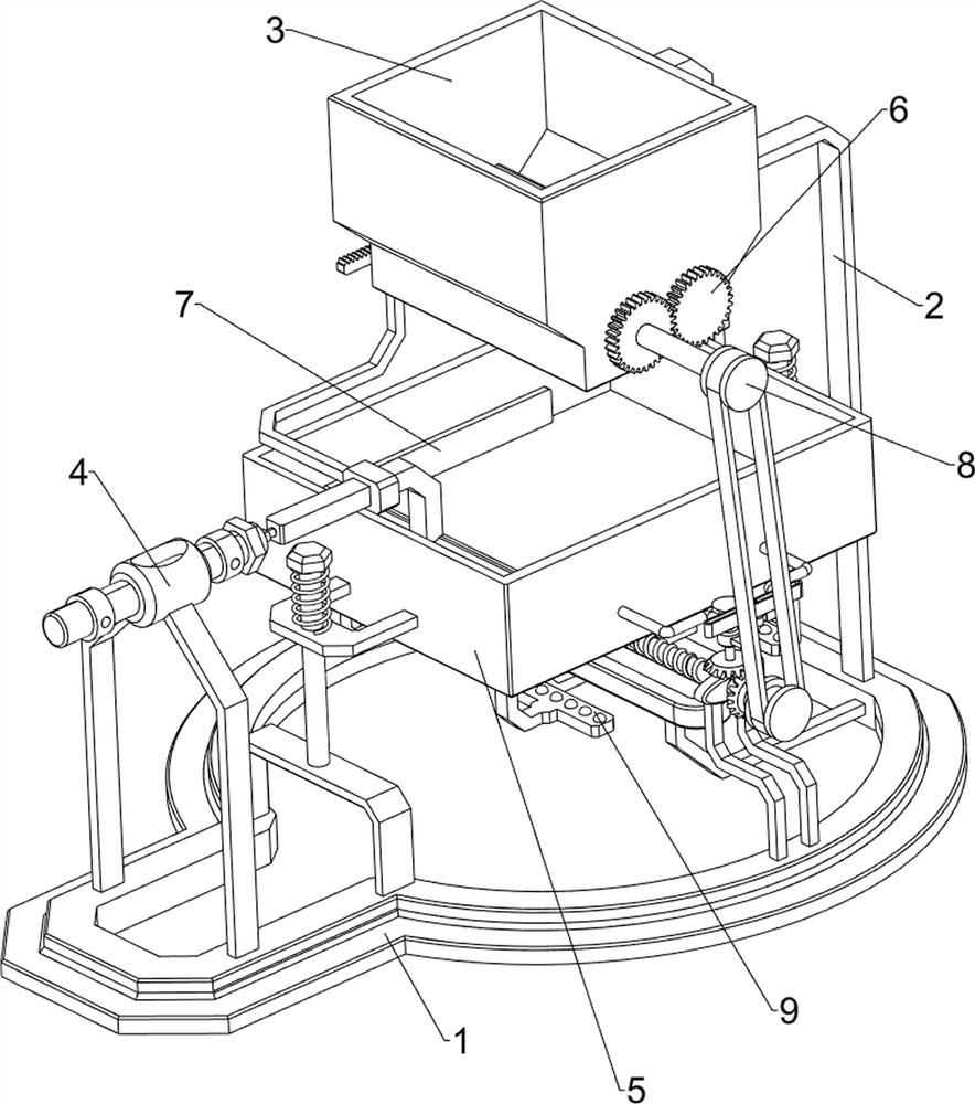 Automatic discharging and grinding device for refined wheat flour