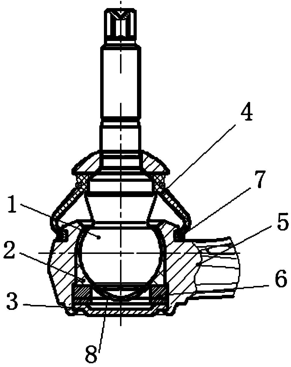 Ball connector structure for passenger car