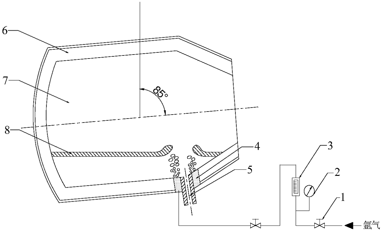 Method for controlling converter tapping roughing slag through annular converter tapping hole gas blowing