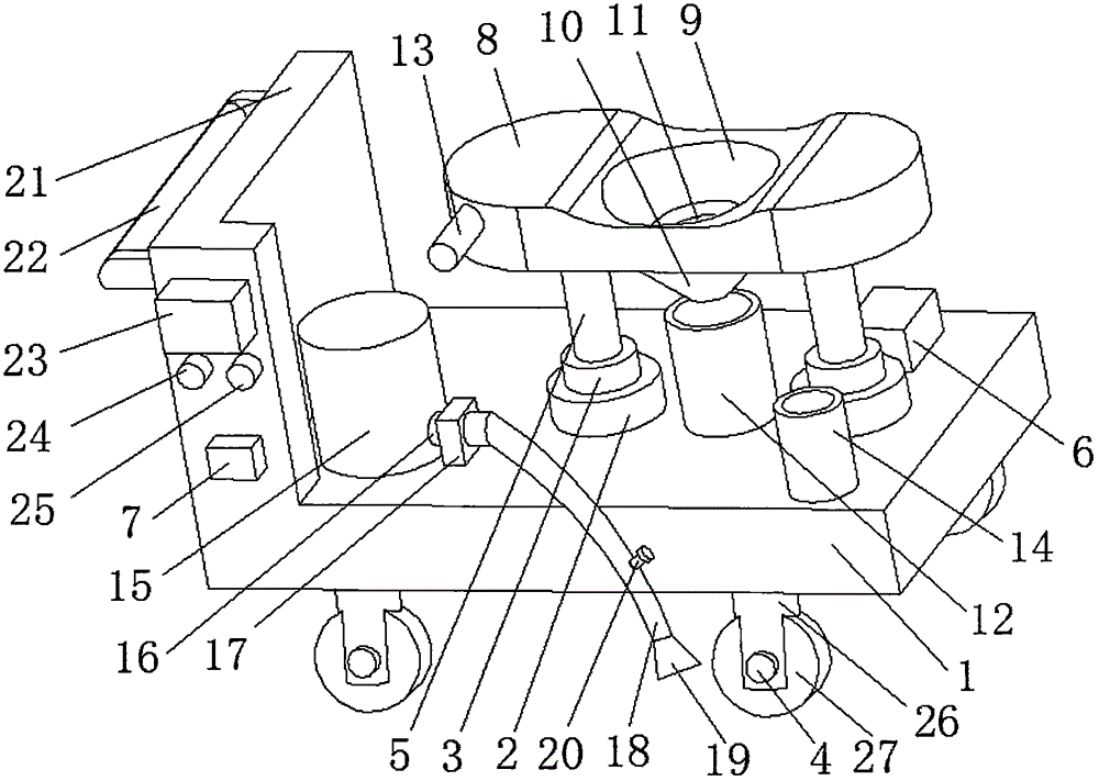 Cleaning device for nursing surgical department