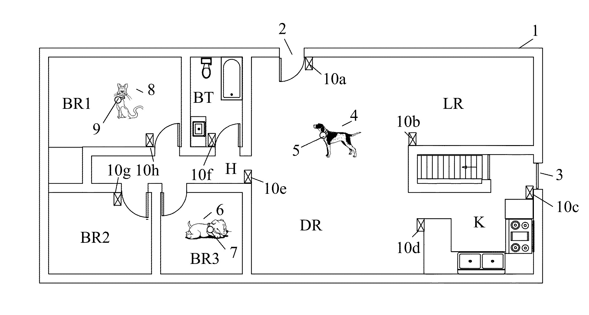 Wireless pet barrier using RFID