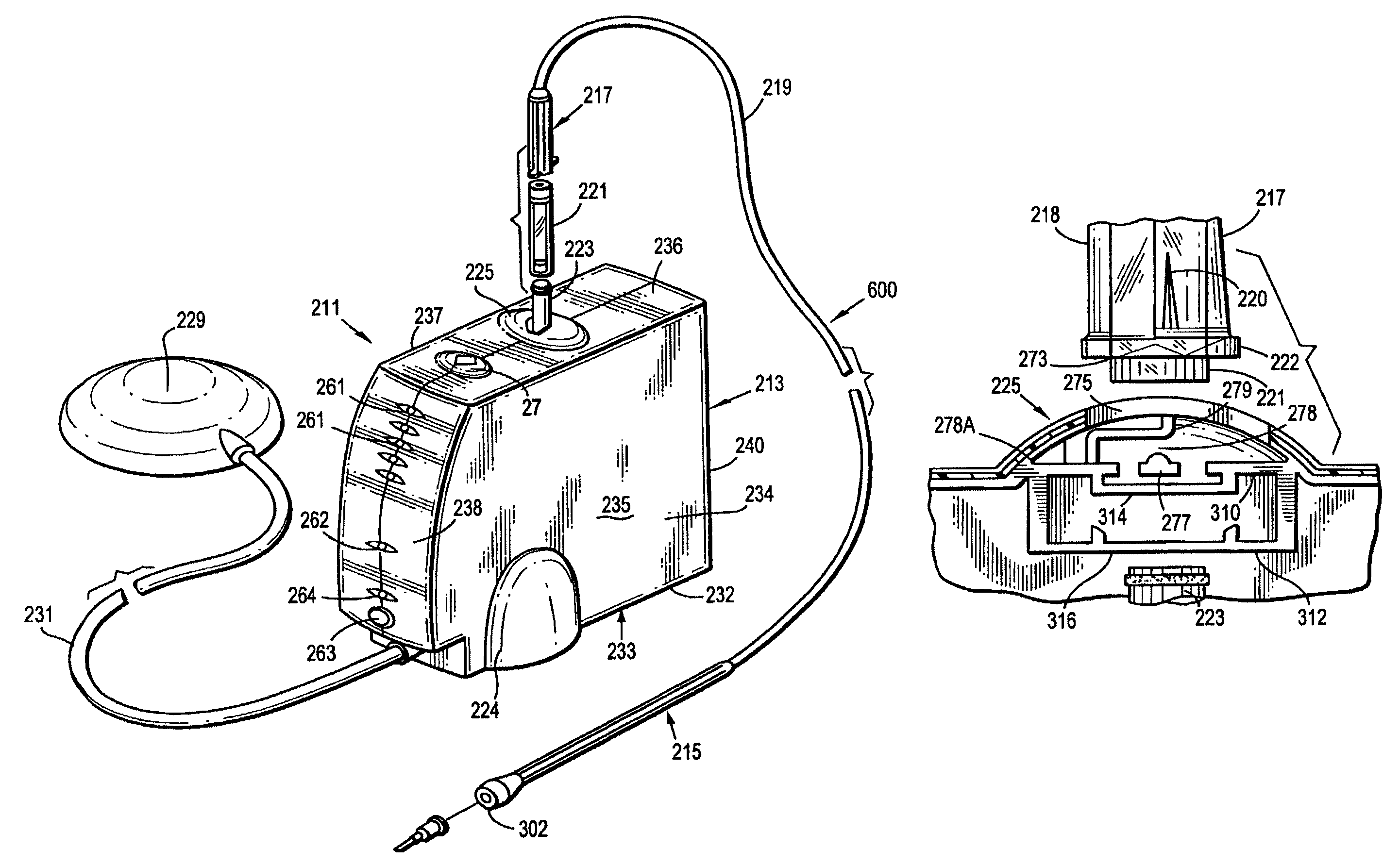 Handpiece for fluid administration apparatus