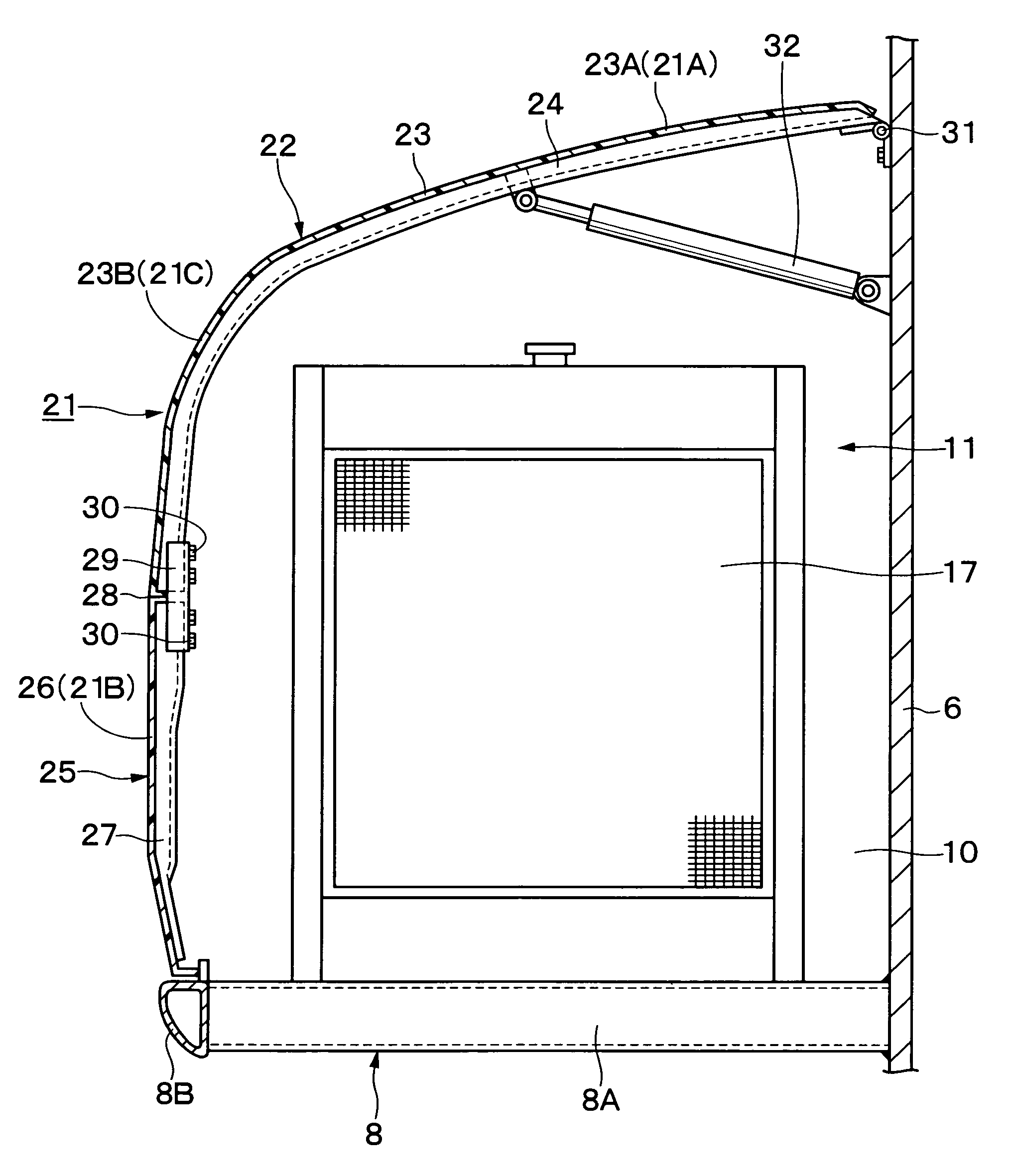 Working machine and device cover used in the same