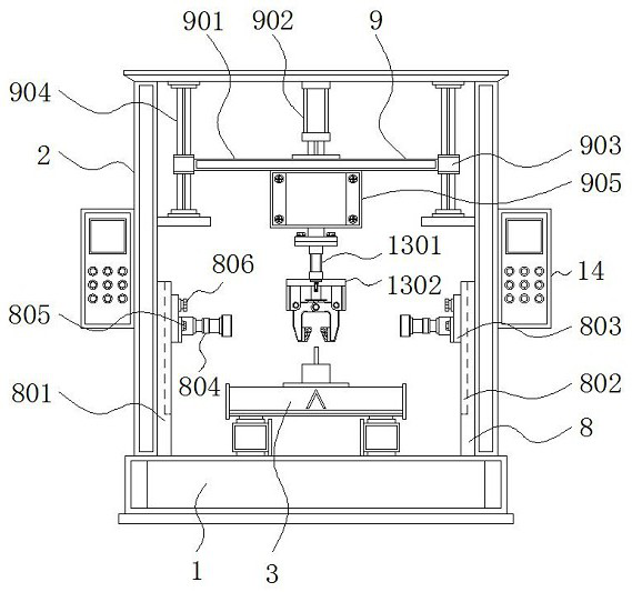 Clamping equipment with turnover structure for detecting computer memory bank