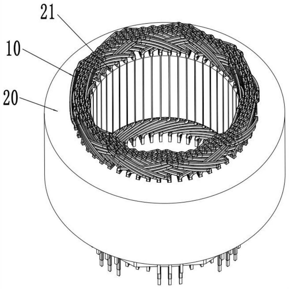 Motor stator winding, stator using same and motor