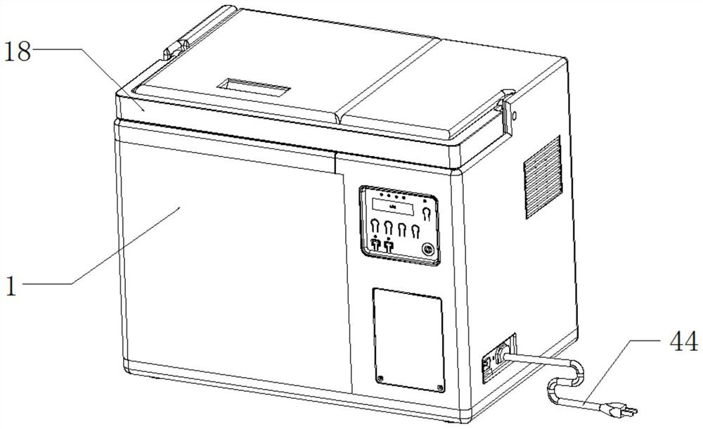 Full-function medical refrigerator with turnable box body and dual control over cold and heat