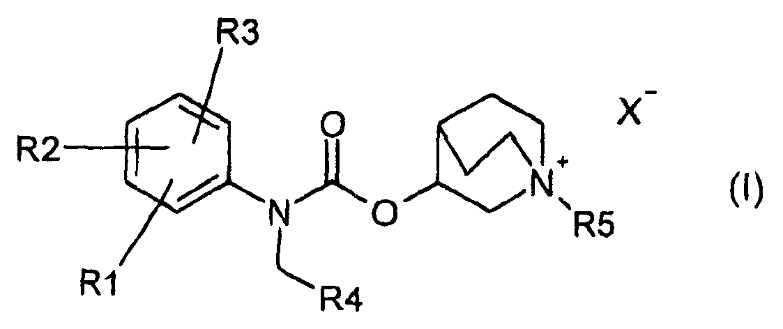 1- alkyl-1-azoniabicyclo (2.2.2) octane carbamate derivatives and their use as muscarinic receptor antagonists