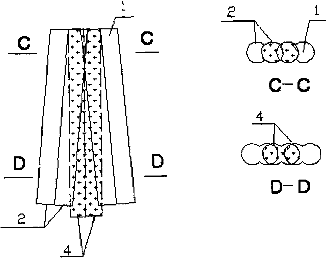 Construction method of socket water stop curtain for dual spindle soil-cement stirring mill