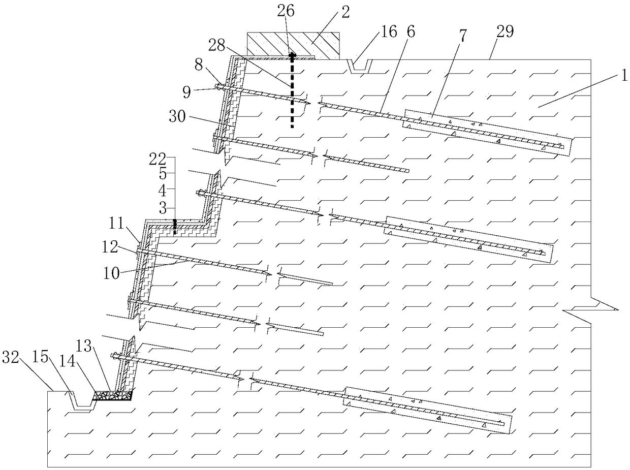 Fabricated combined soil nailing wall with recoverable flexible surface layer and construction method