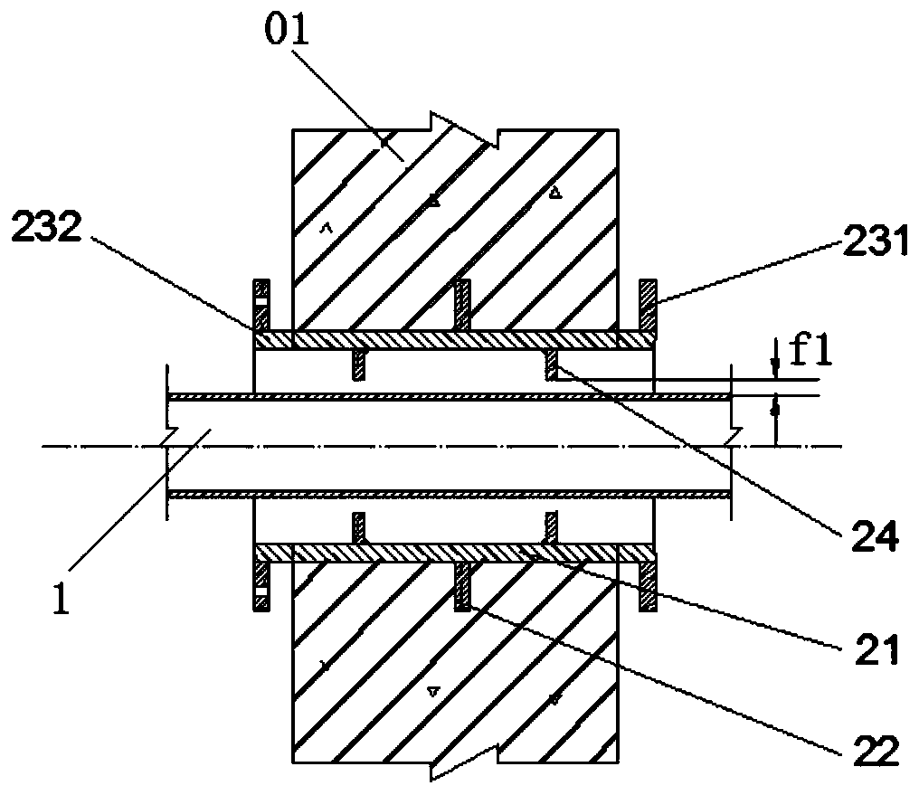 Wall-through casing pipe flexible waterproof sealing structure and construction method