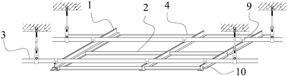 Hidden sky-rail system and construction method