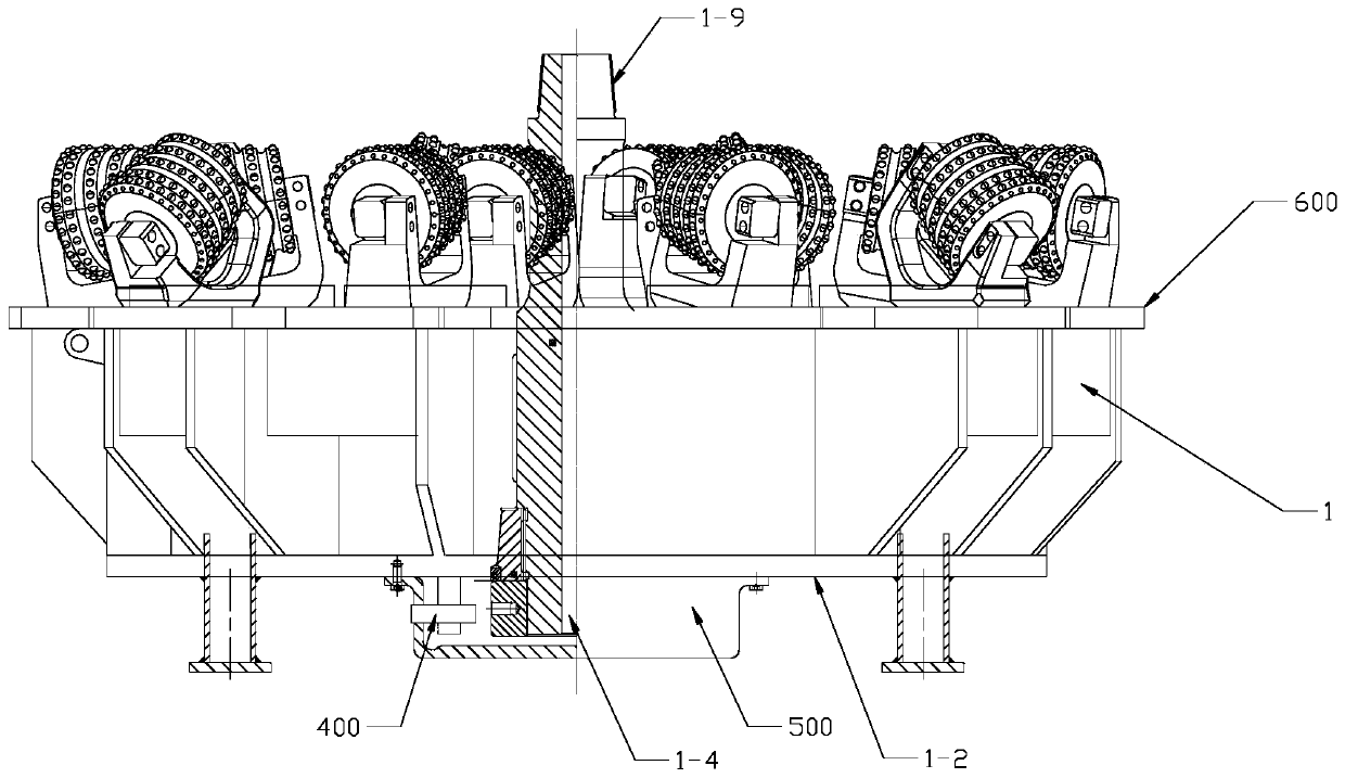 Rolling rock breaking drill bit with working face state and hob operation state monitoring function