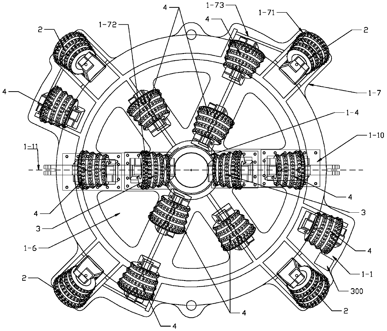 Rolling rock breaking drill bit with working face state and hob operation state monitoring function