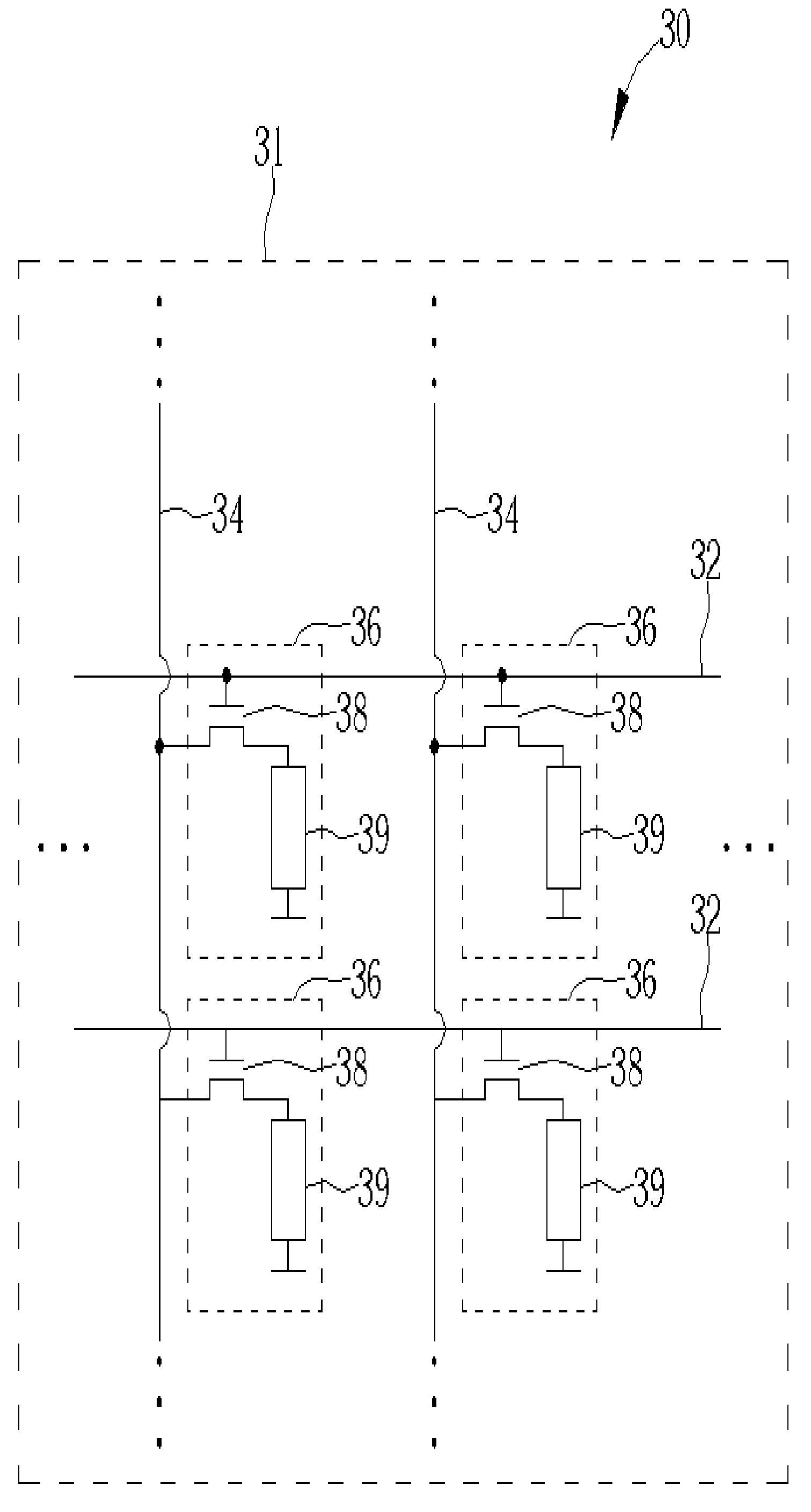 Driving circuit of a liquid crystal display and relating driving method