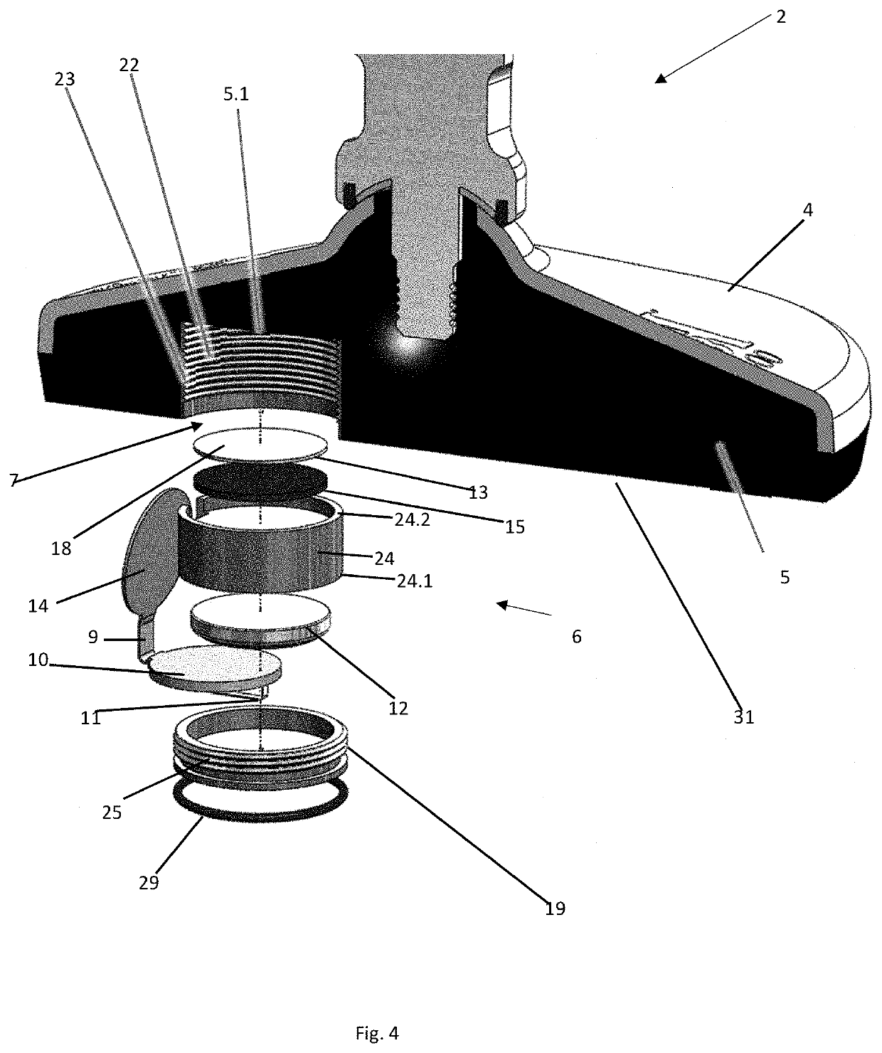 Method for establishing a signal indicative of the pressure-condition in the as contact-surface befitted rubber-elastic body of a machine foot, as well as machine foot with hydrostatic pressure sensor