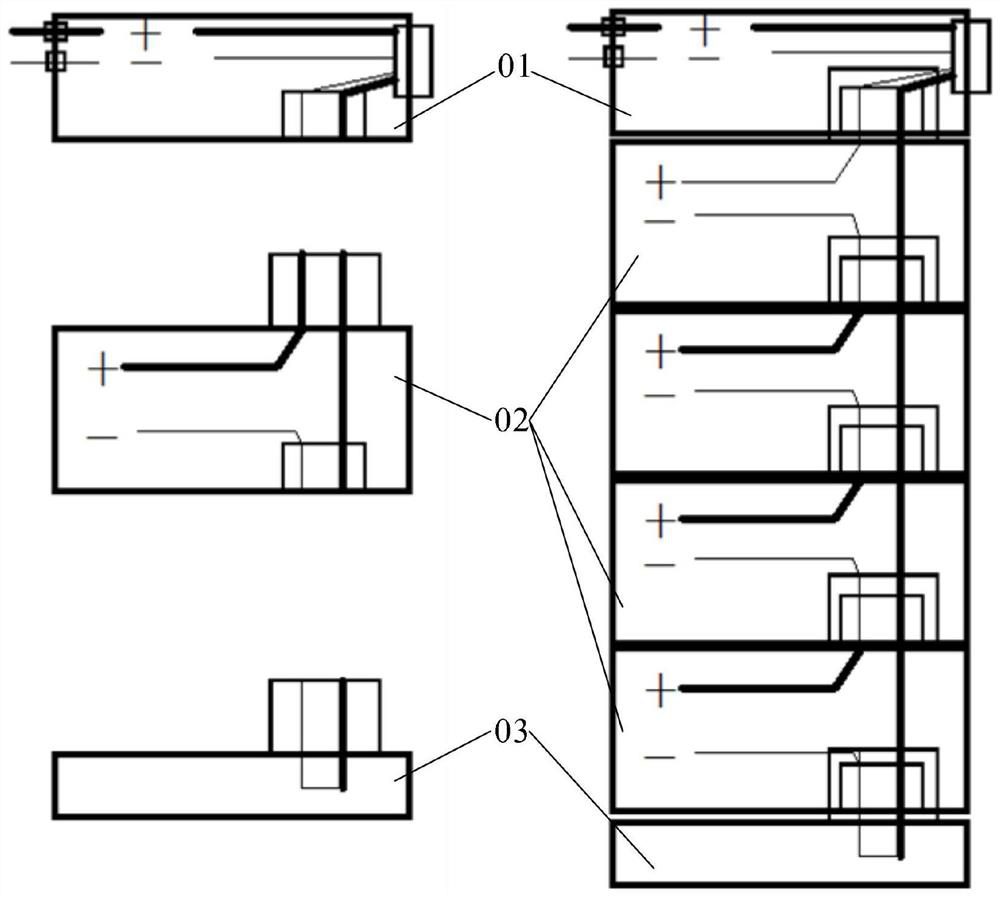 Stacked power supply cabinet