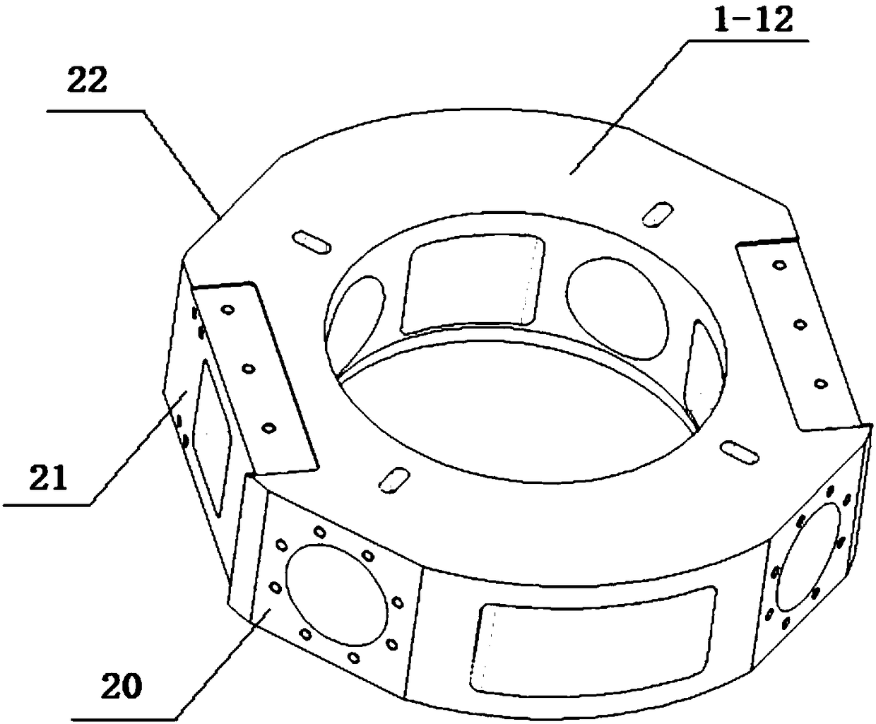 A kind of external rotation feeding device used for large-scale thin-walled cylindrical piece counter-wheel spinning equipment