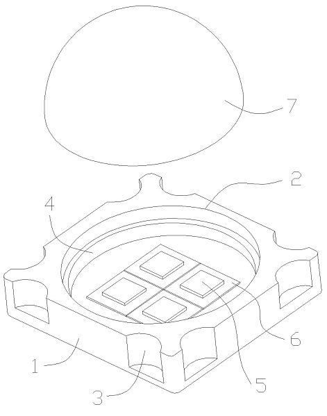 High-power LED (light-emitting diode) lamp packaged with ceramics