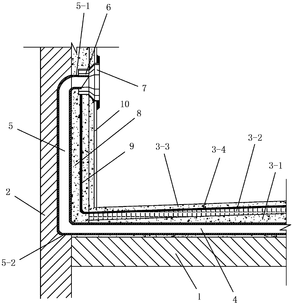 Construction process of concealed roofing exhaust hole