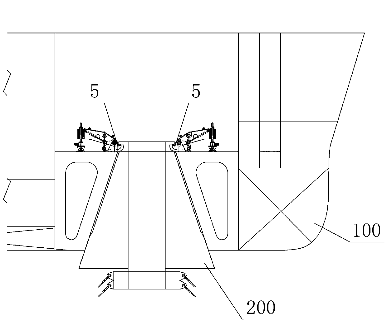 Single-point mooring clamping jaw locking device