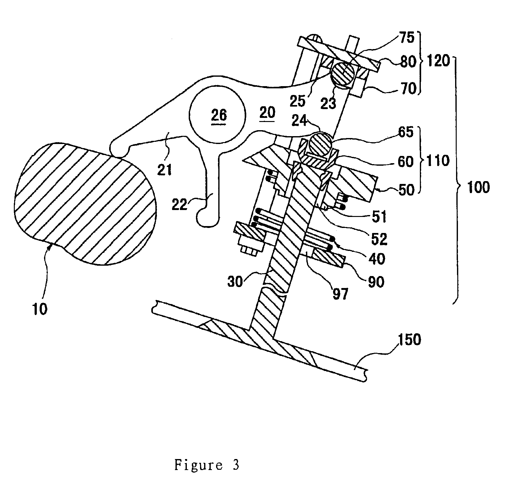 Control device for an air valve of an engine