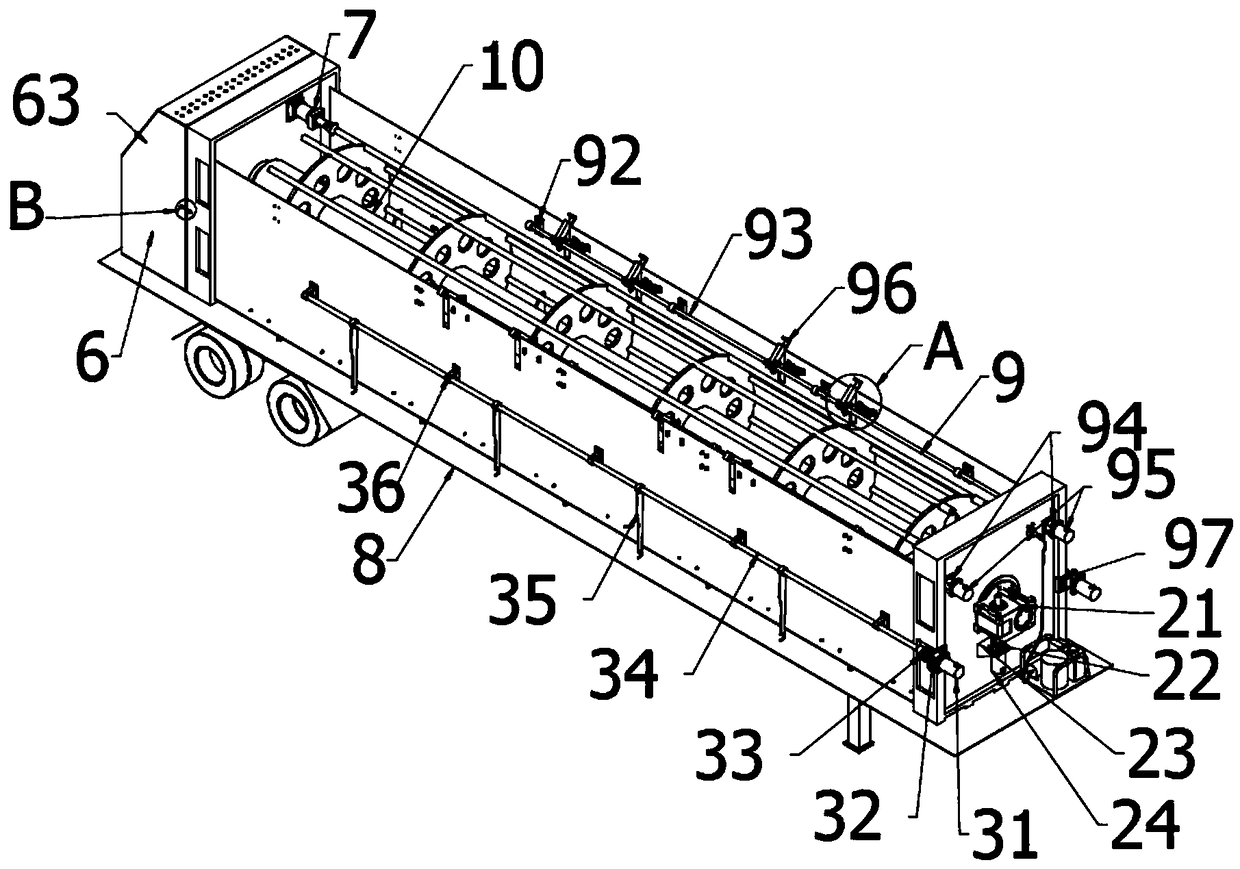 Movable oil pipe cleaning device