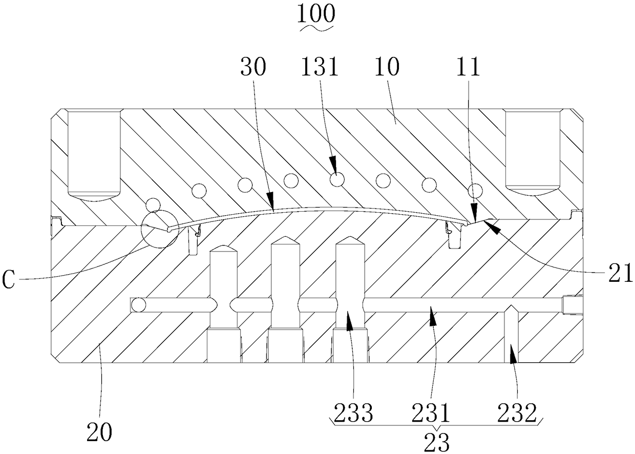 Cores and moulds with parting surfaces for air conditioning panels