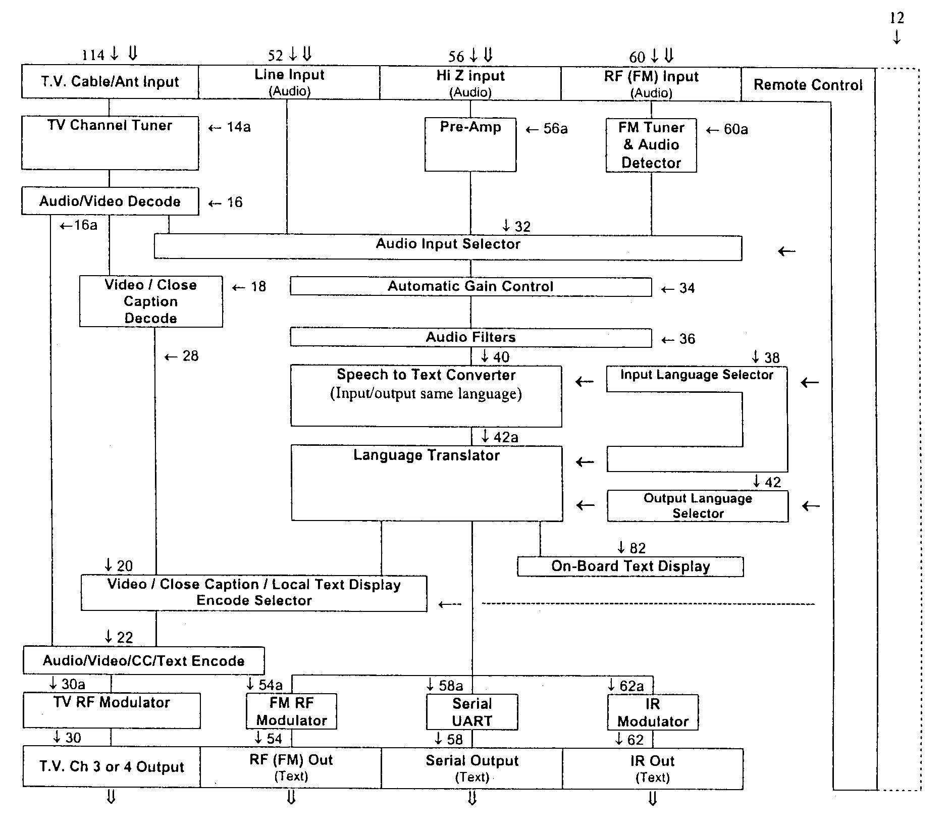 Television/radio speech-to-text translating processor