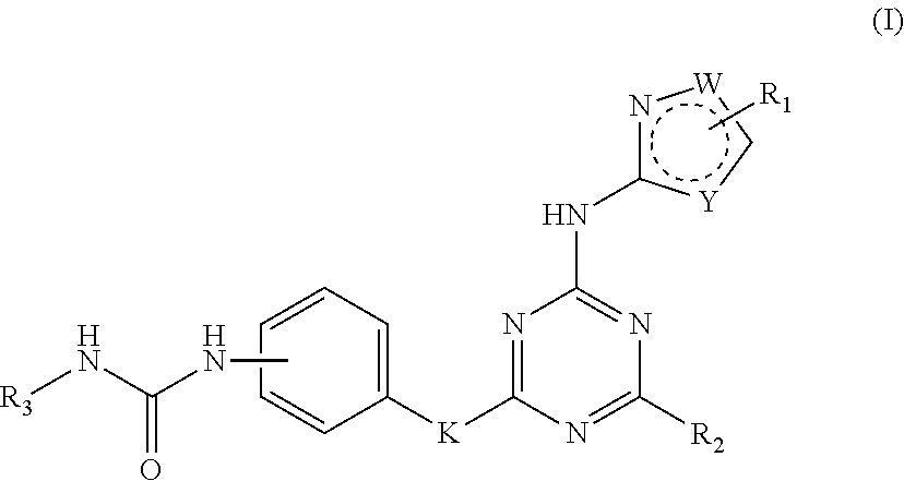 Ureidophenyl substituted triazine derivatives and their therapeutical applications