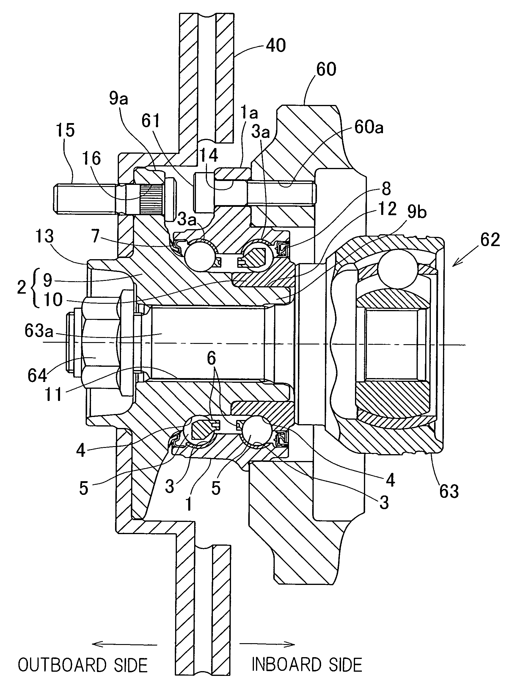 Wheel support bearing assembly