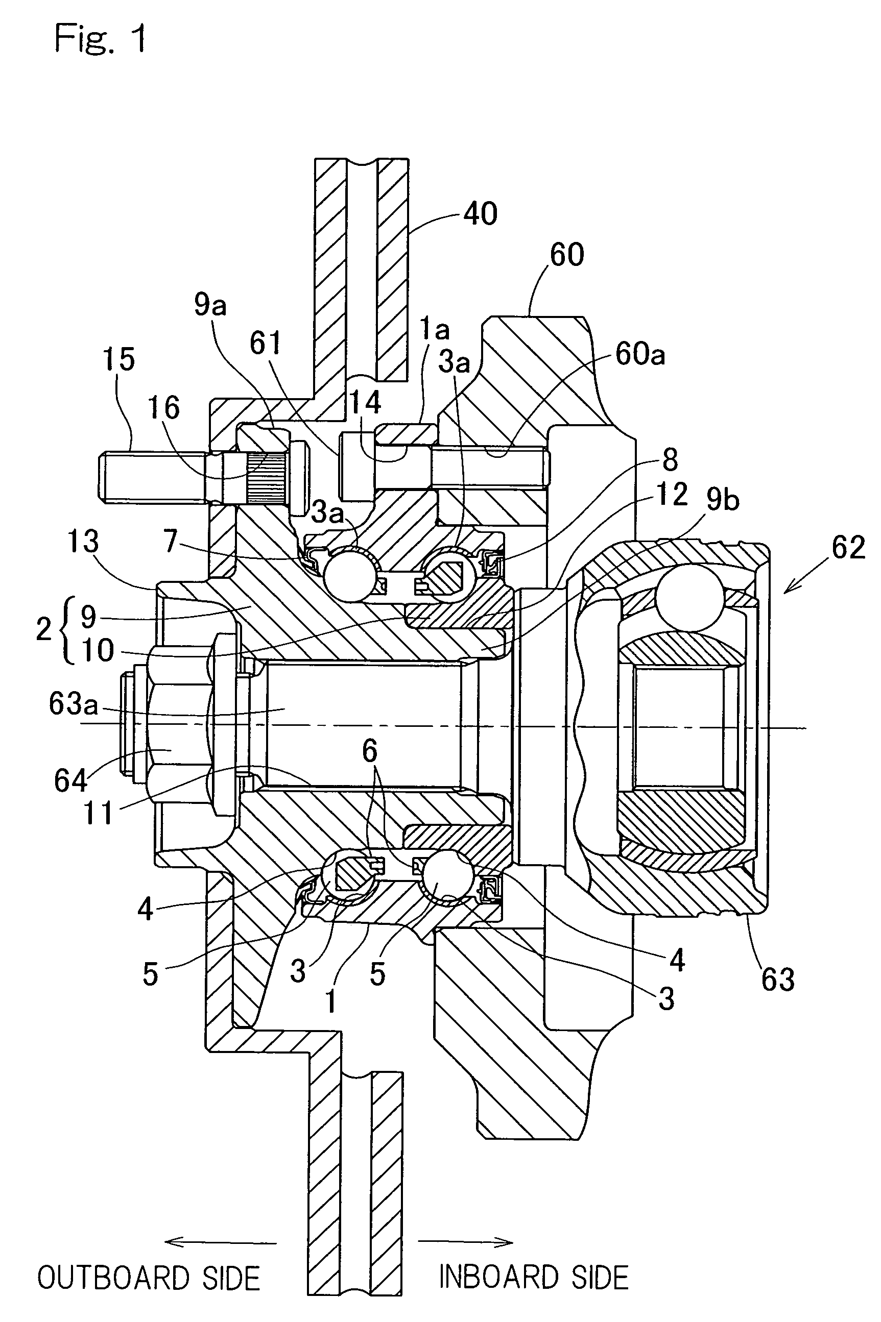 Wheel support bearing assembly