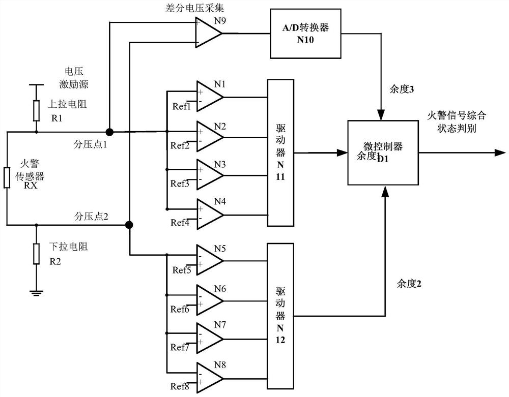 Signal acquisition circuit of aviation pneumatic fire alarm sensor