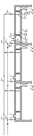 Ventilated air conditioning wall for multi-storey building