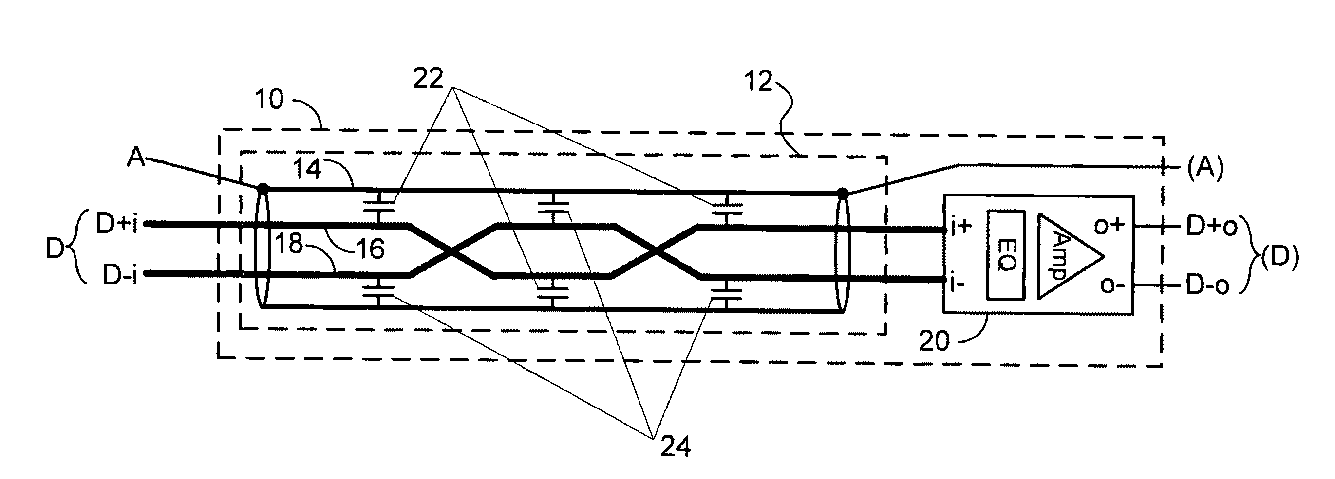 High speed data cable with impedance correction