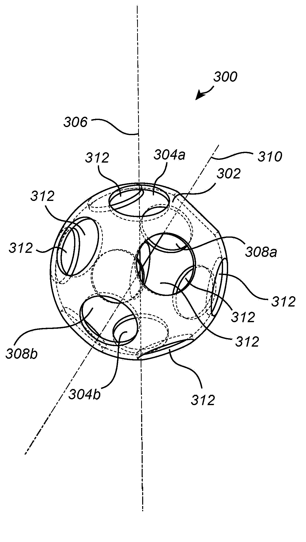 Probe spacing element