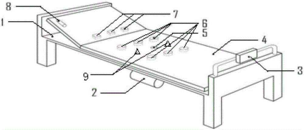 Intelligent nursing bed and application method thereof