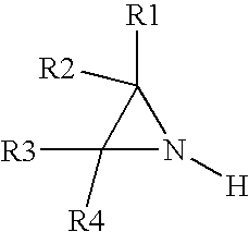 Reduction of monomer content and stabilization of polyaziridines