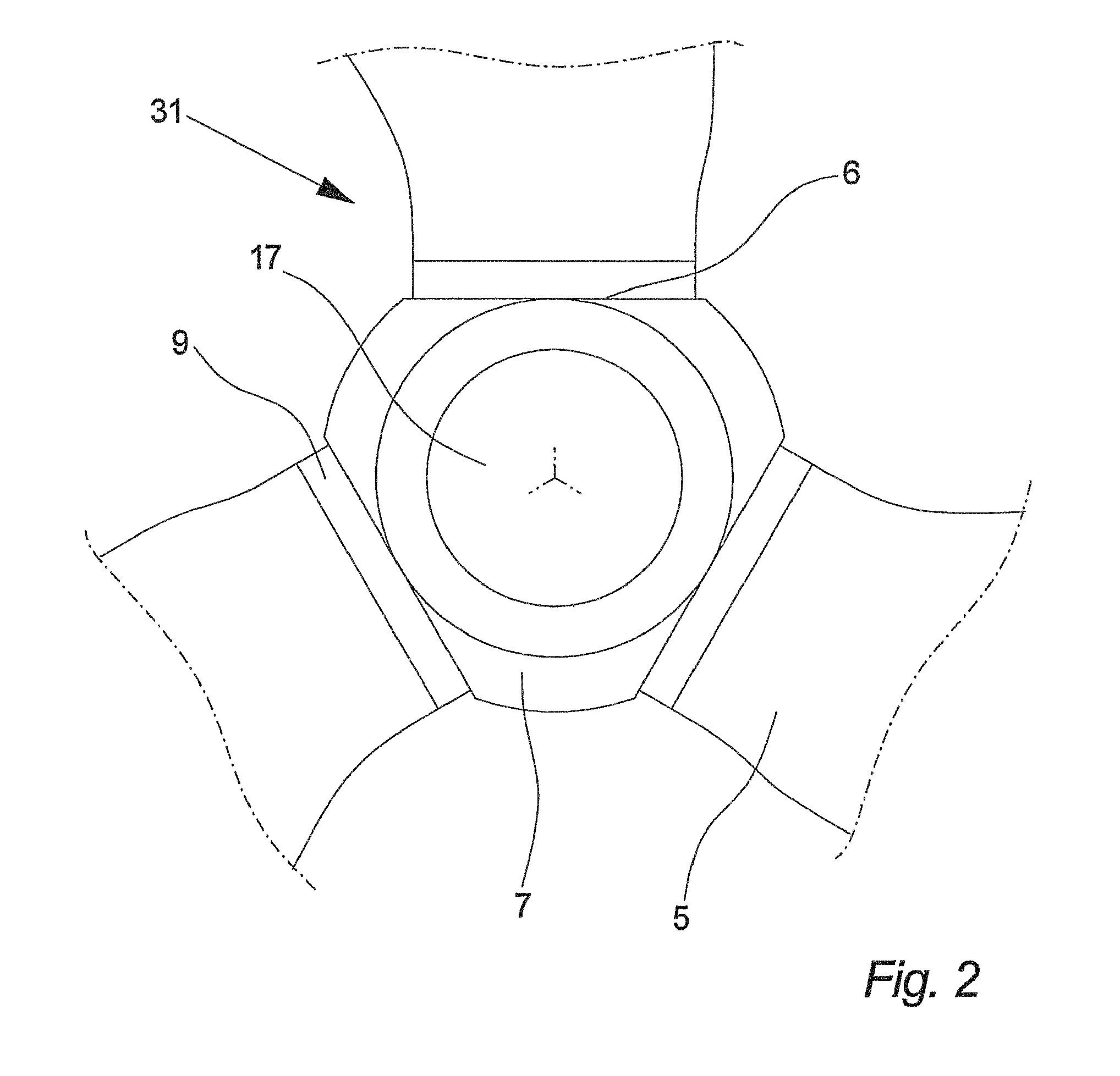 Wind turbine, a hub for a wind turbine and use hereof