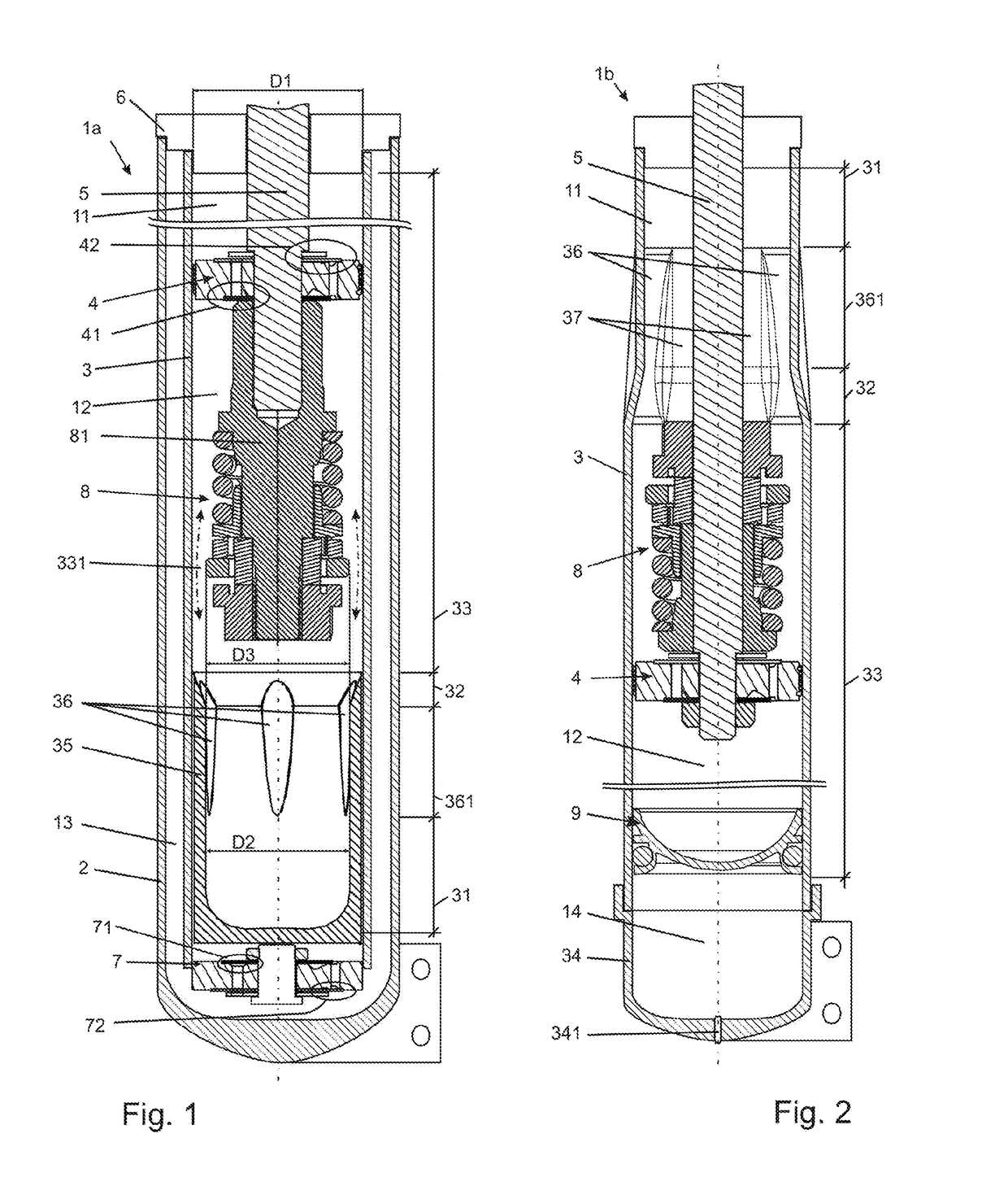 Hydraulic damper with a hydraulic stop arrangement