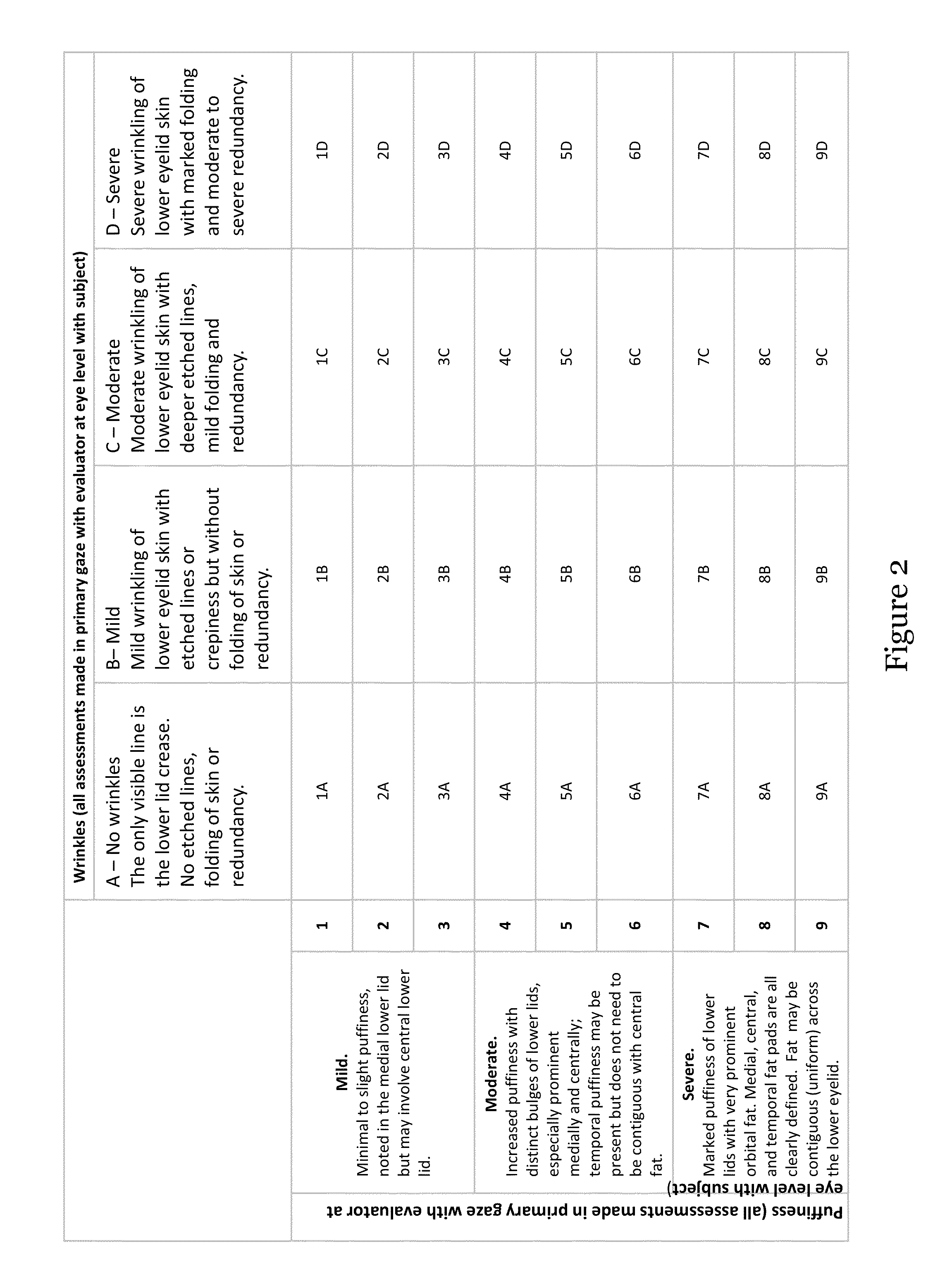 Scale and associated metric for treatment of facial wrinkles and related conditions